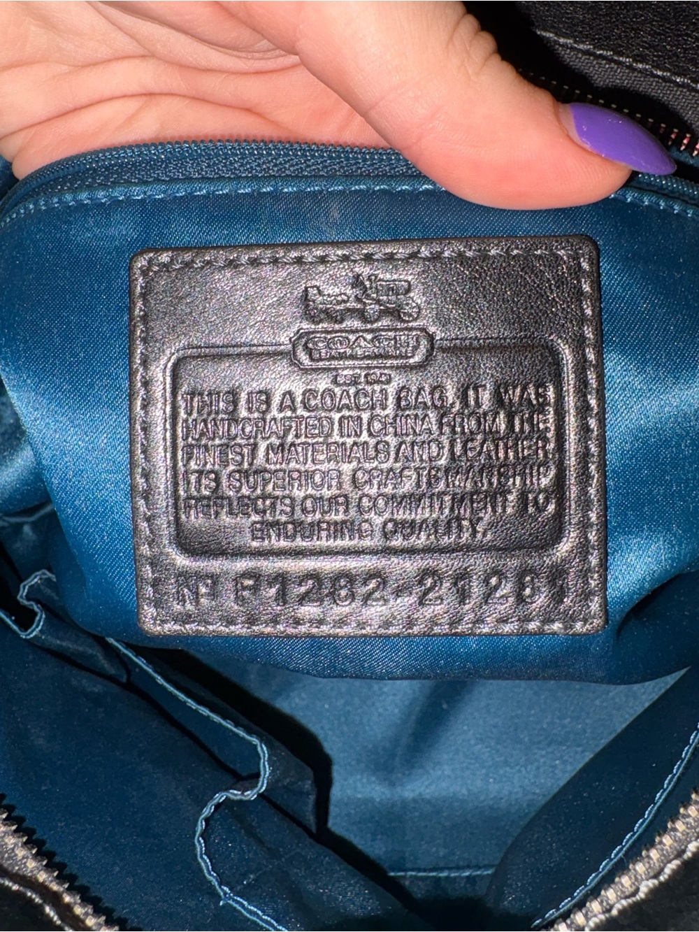 Black Coach Madison hand bag with shoulder strap - Picture 5 of 5